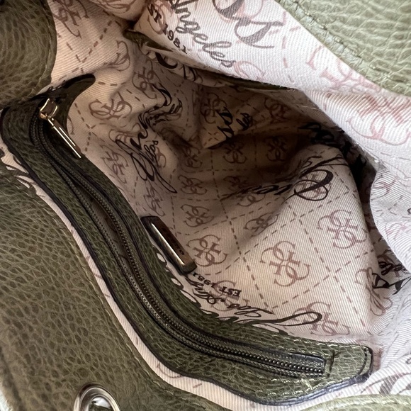 Guess 1981 Drawstring Bucket Bag in Olive Green - Picture 9 of 12